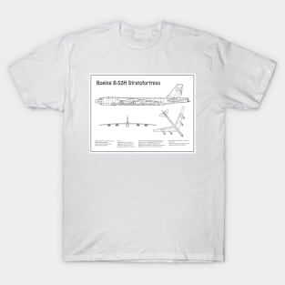 Boeing B-52 Stratofortress - Airplane Blueprint - BD T-Shirt